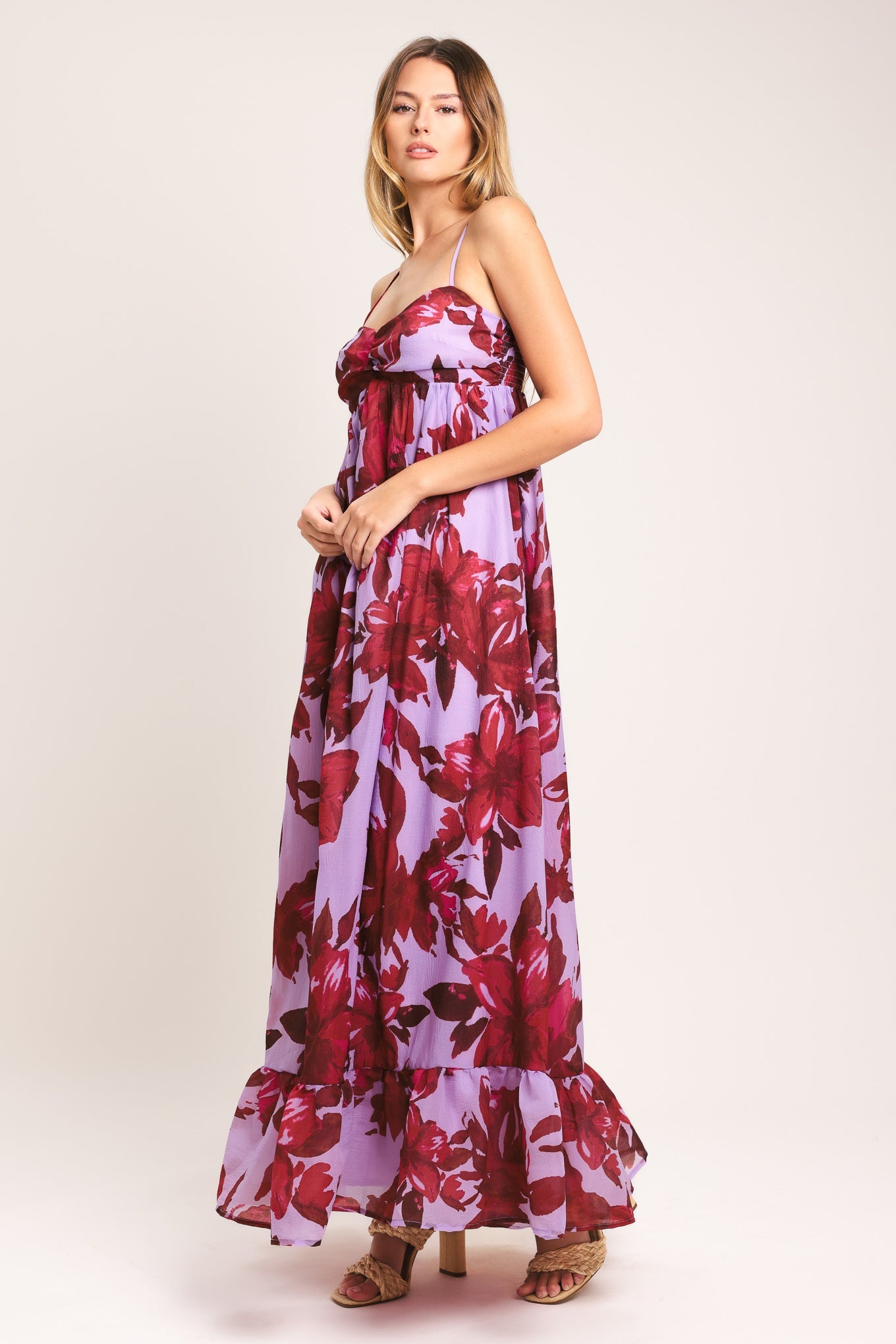 LOVE BLOSSOM WOVEN ANKLE DRESS