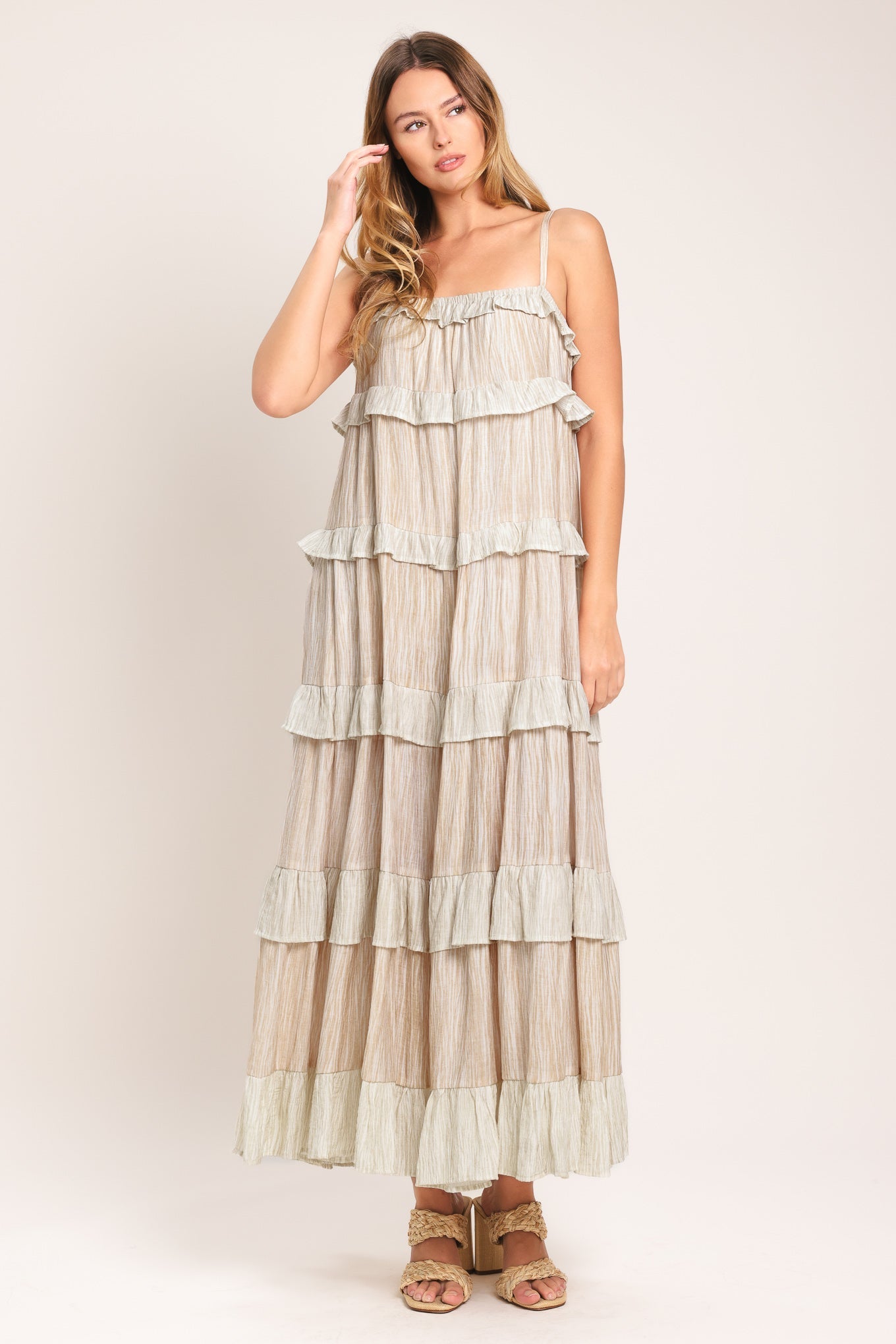 DUNE SERENA WOVEN MIDI DRESS