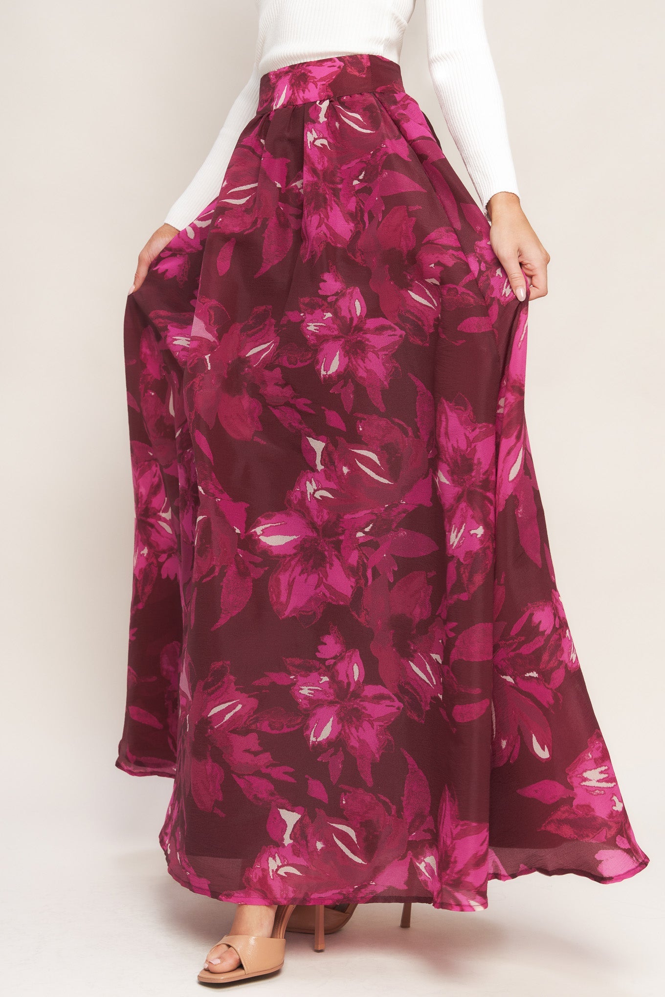 BOUQUET NO.9 WOVEN MAXI FULL SKIRT
