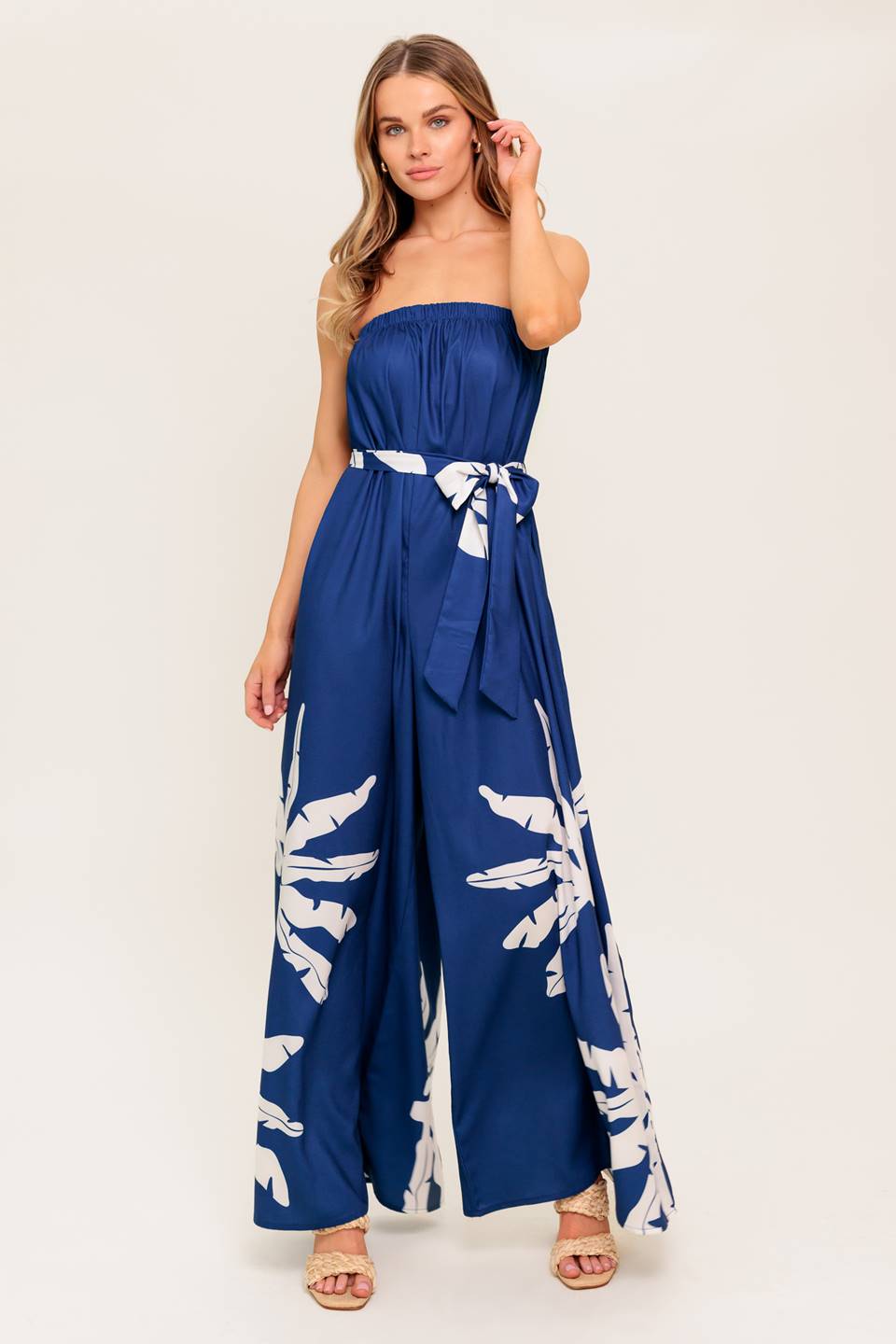 SERENE DAYS NAVY WOVEN JUMPSUIT