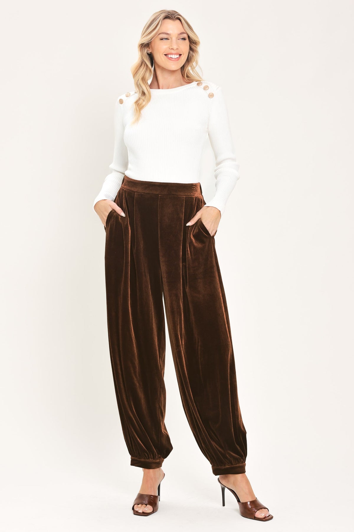 COCOA CITY BROWN TAILORED PANTS