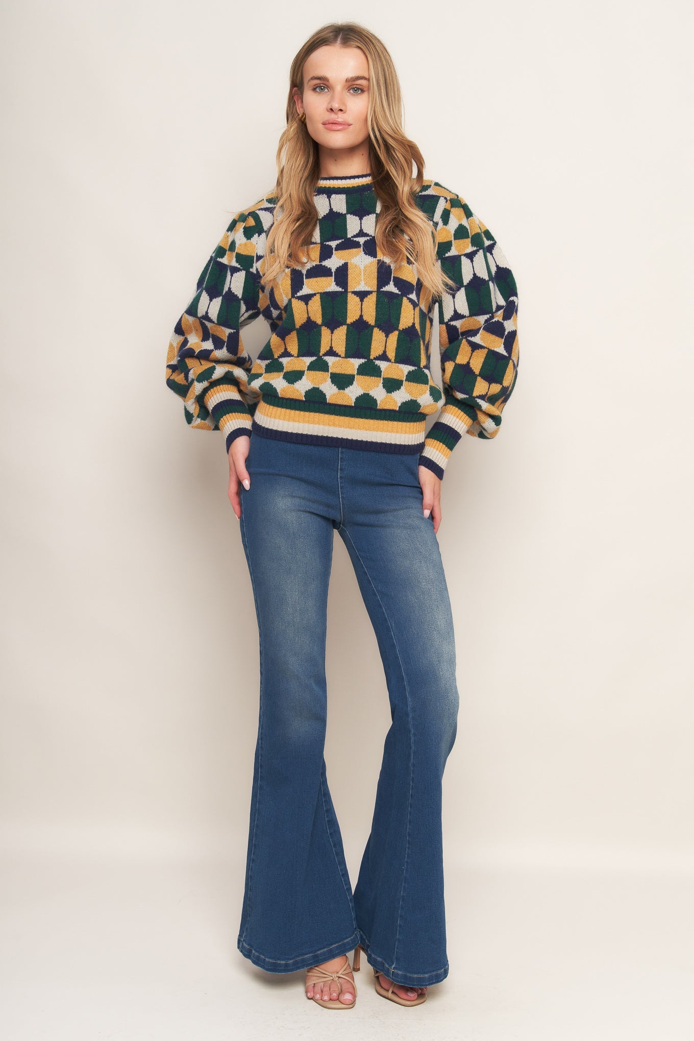 CHEER YOU ON JACQUARD SWEATER TOP
