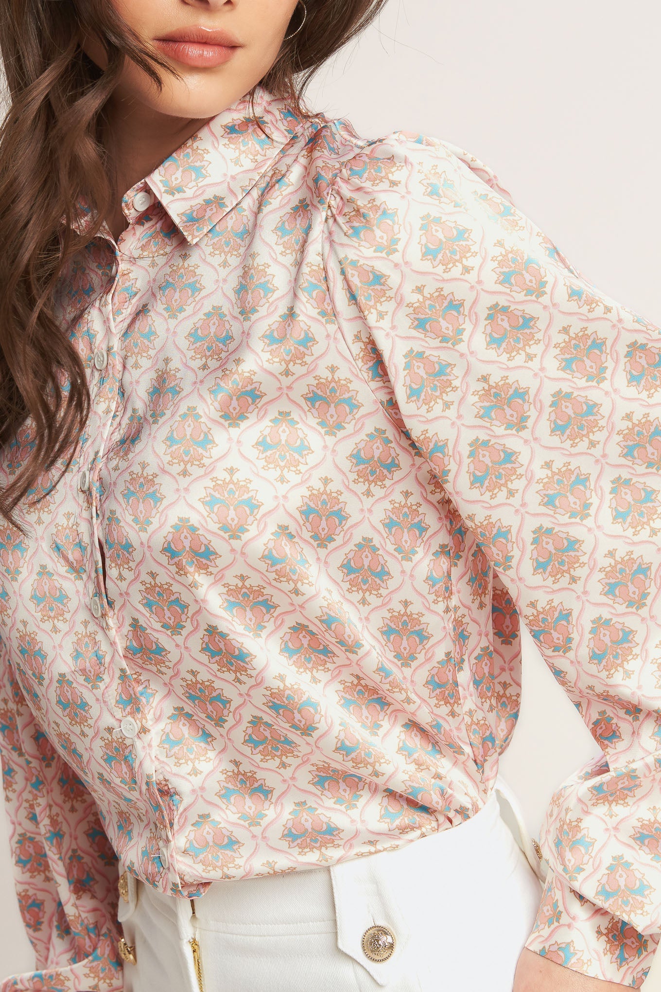 MOROCCAN MUSE PINK WOVEN TOP