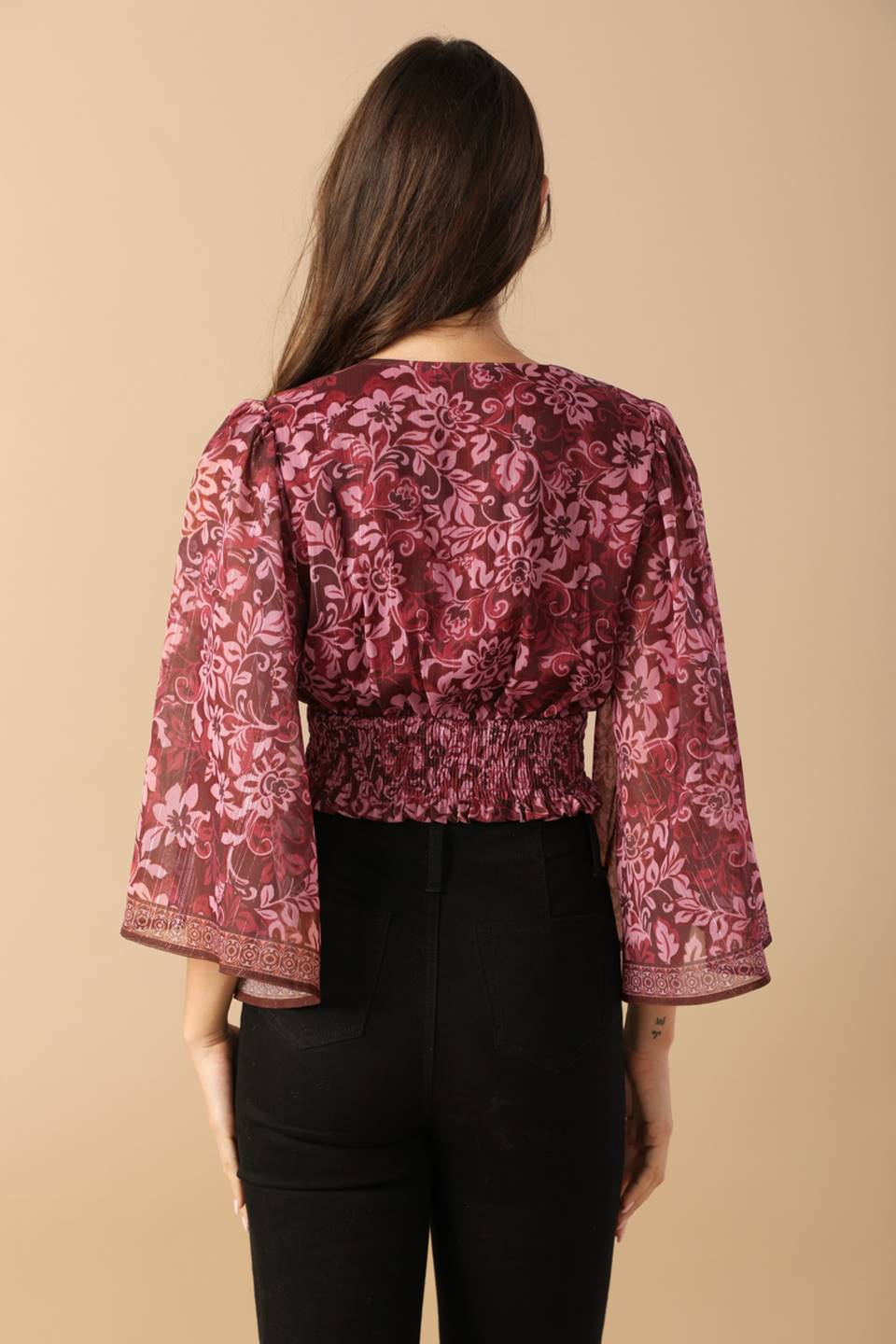 MOMENT IN TIME WOVEN CROP TOP