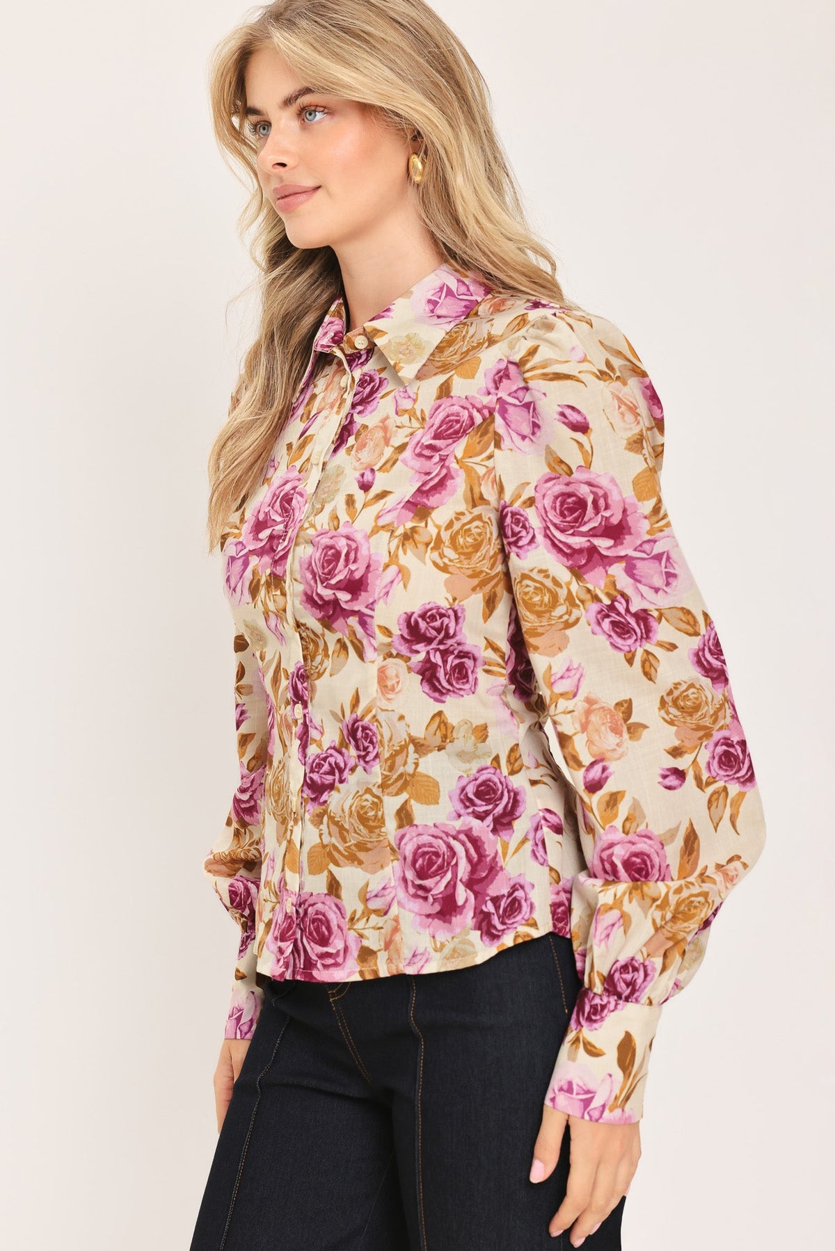PARISIAN ROSE DREAM WOVEN TOP