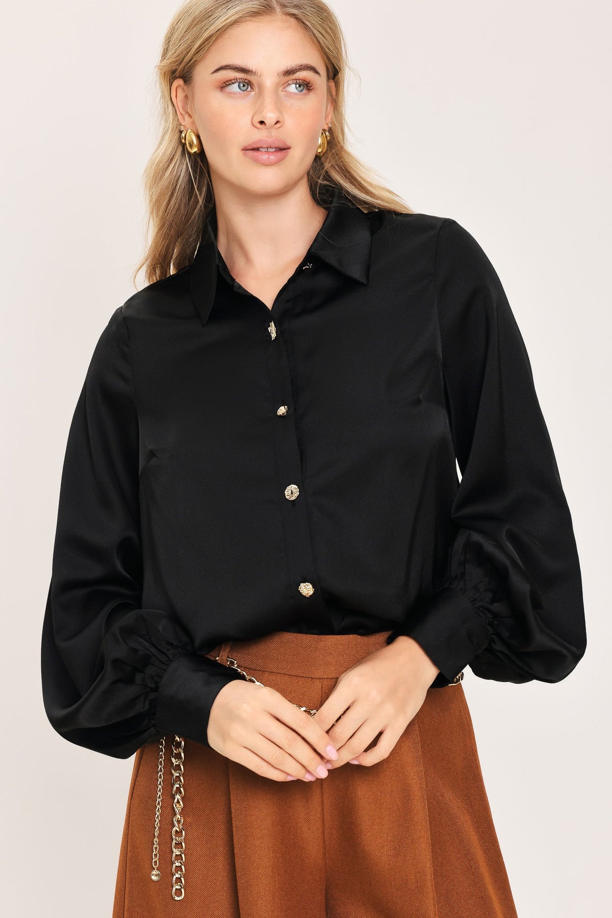 BLACK ORBIT WOVEN TOP
