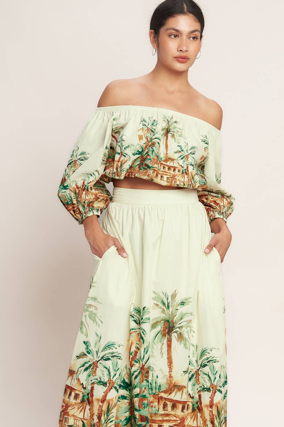 ISLAND TIME ONLY WOVEN CROP TOP