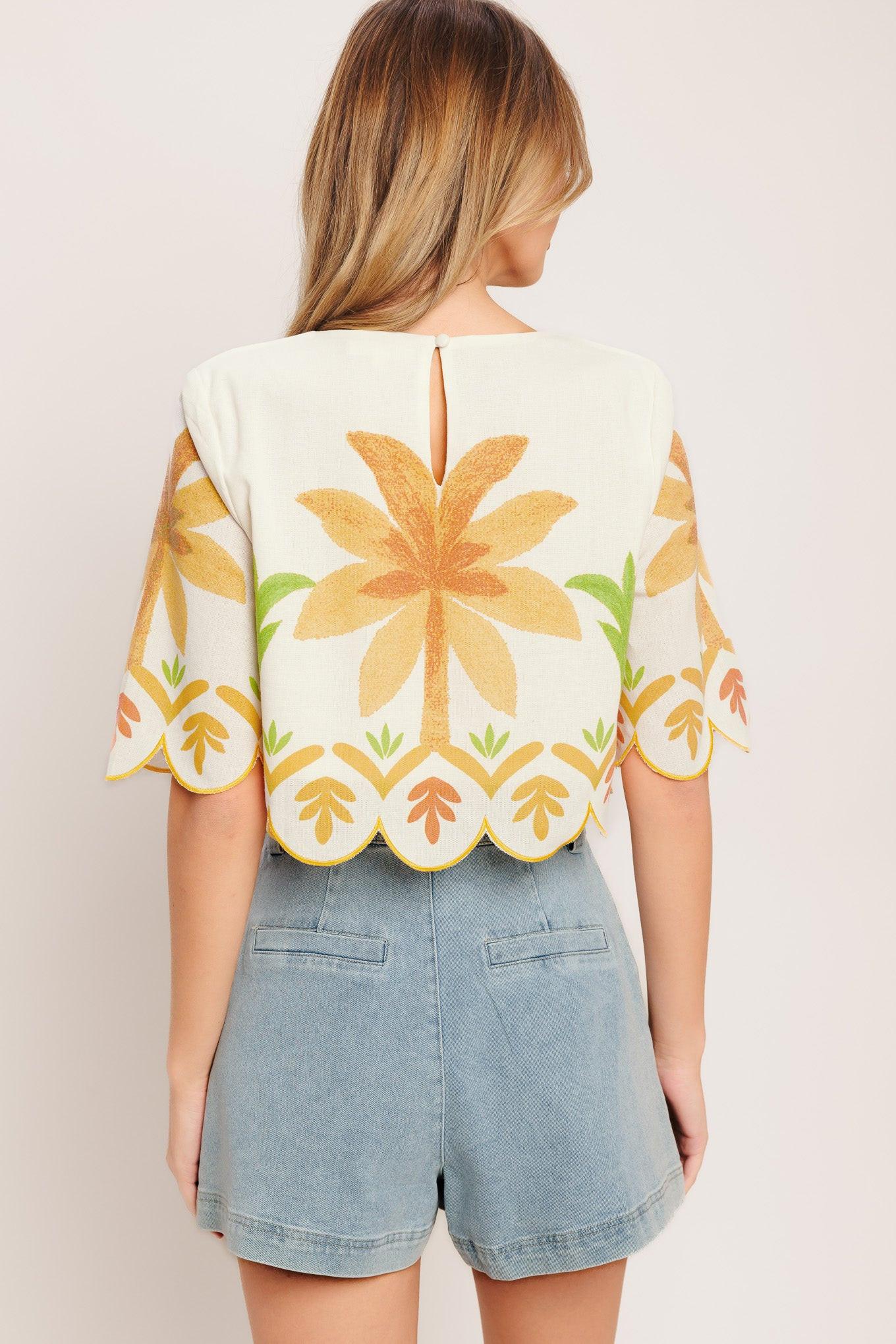 VINTAGE ISLAND WOVEN CROP TOP
