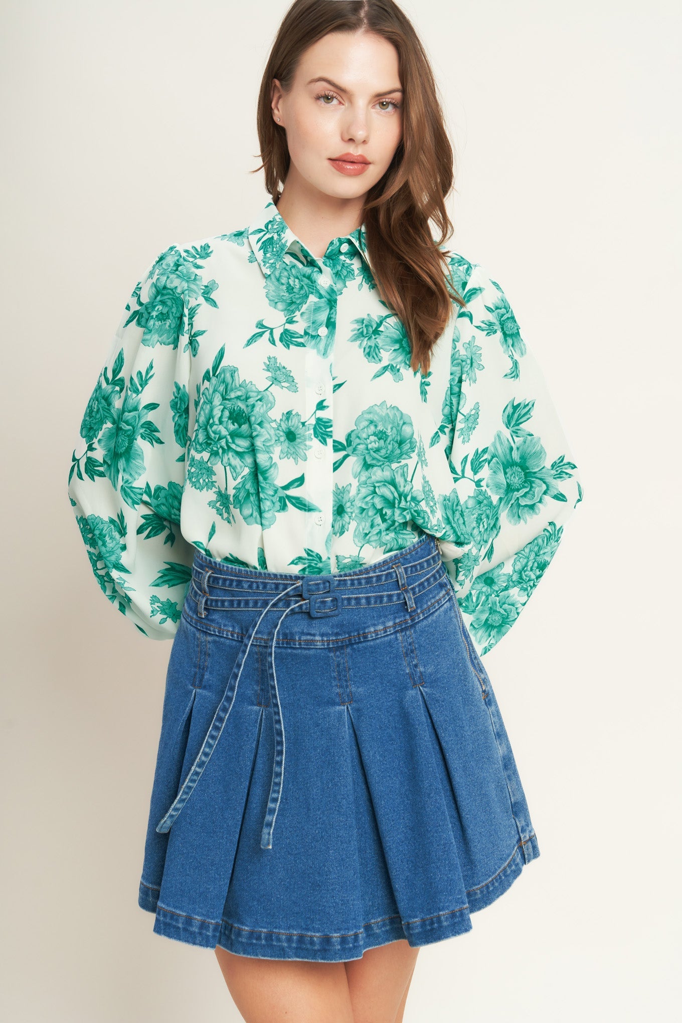 BOTANICAL POP WOVEN TOP