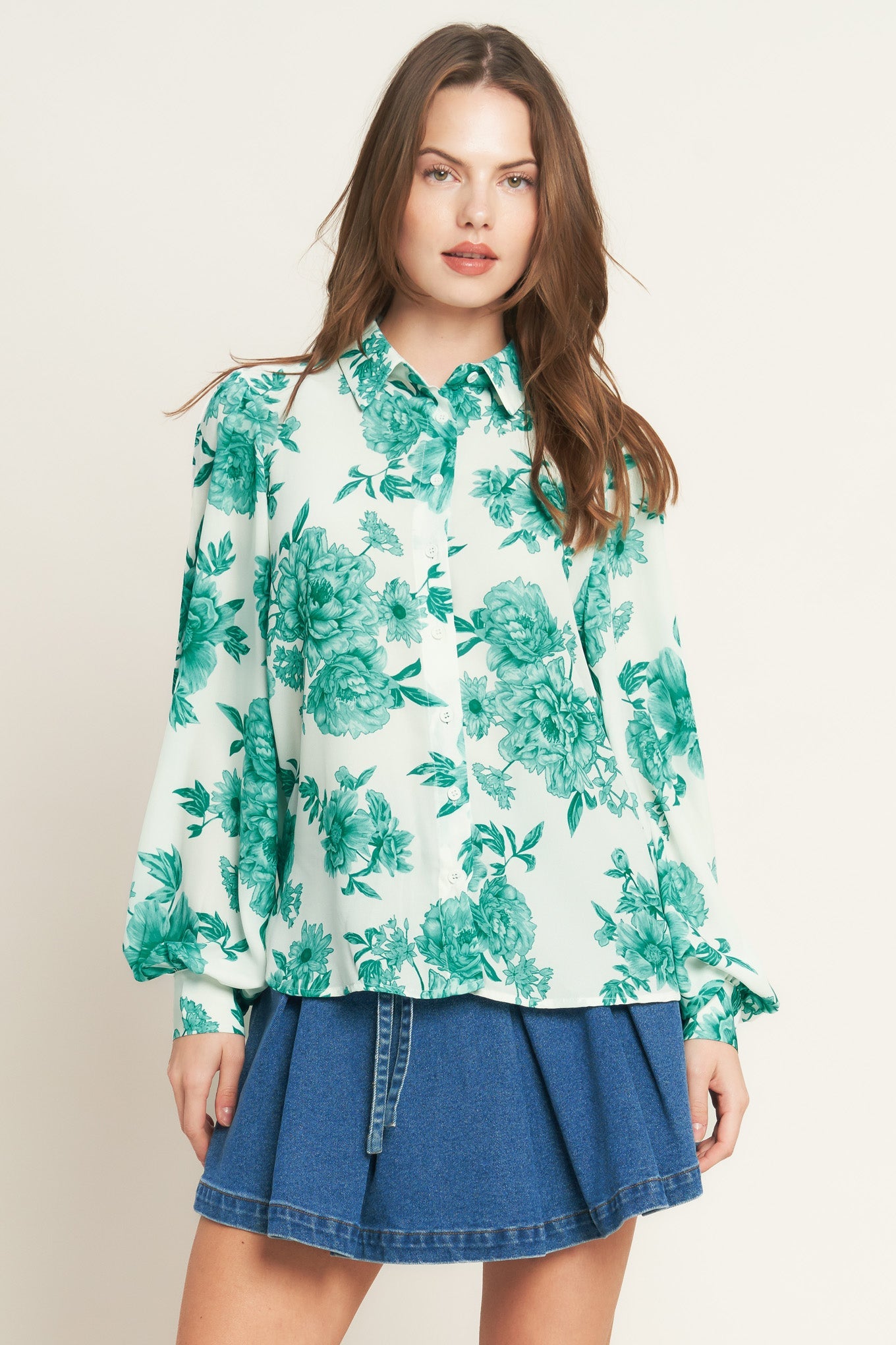 BOTANICAL POP WOVEN TOP