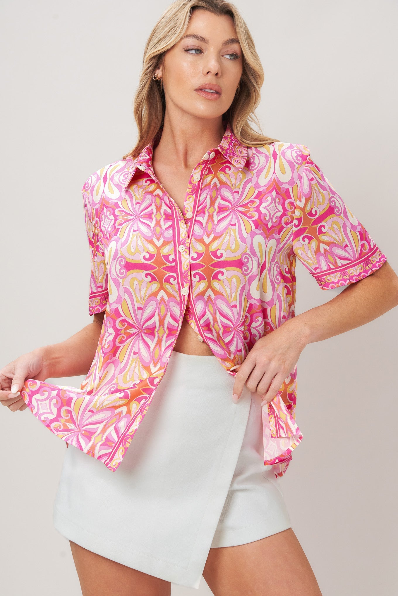 CANDY ORBIT WOVEN TOP