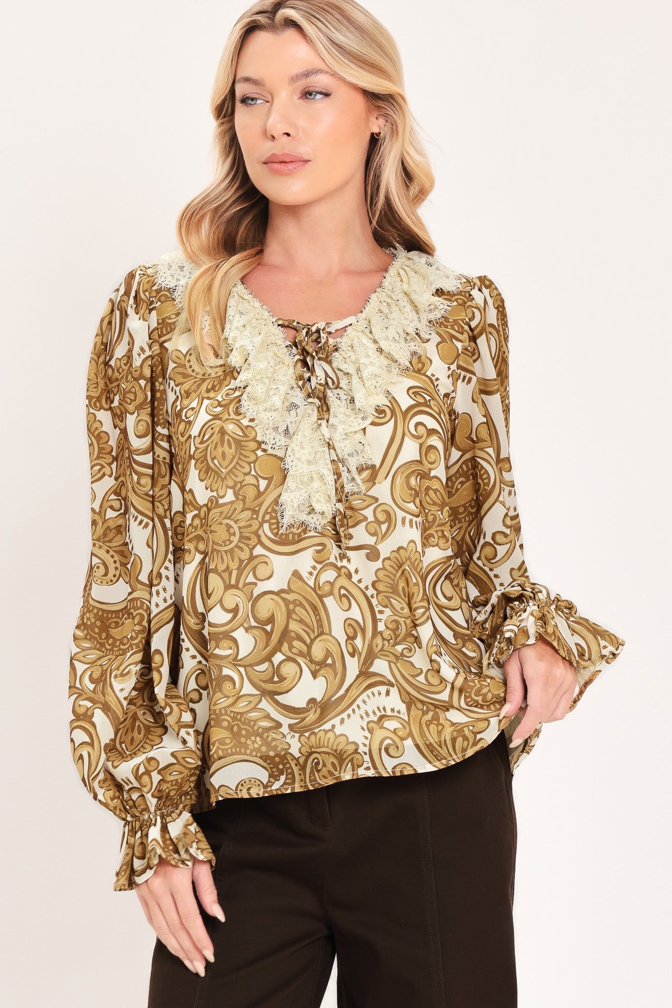 BUTTERCREAM BROCADE BEAUTY WOVEN TOP