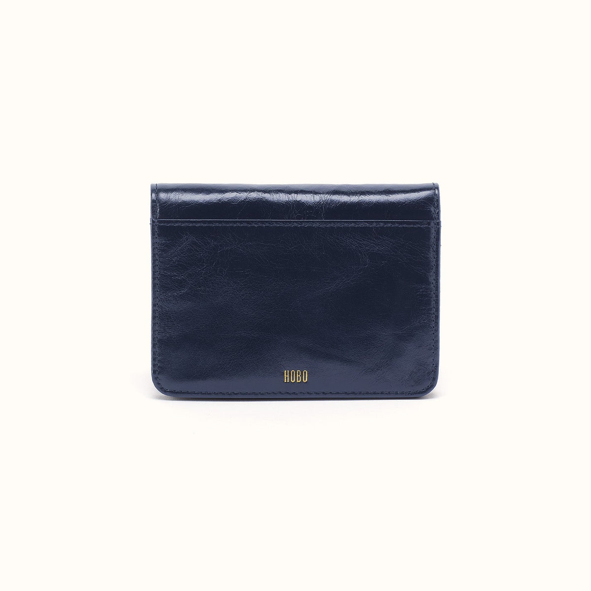 Jill Bifold Wallet In Polished Leather - Ink Navy