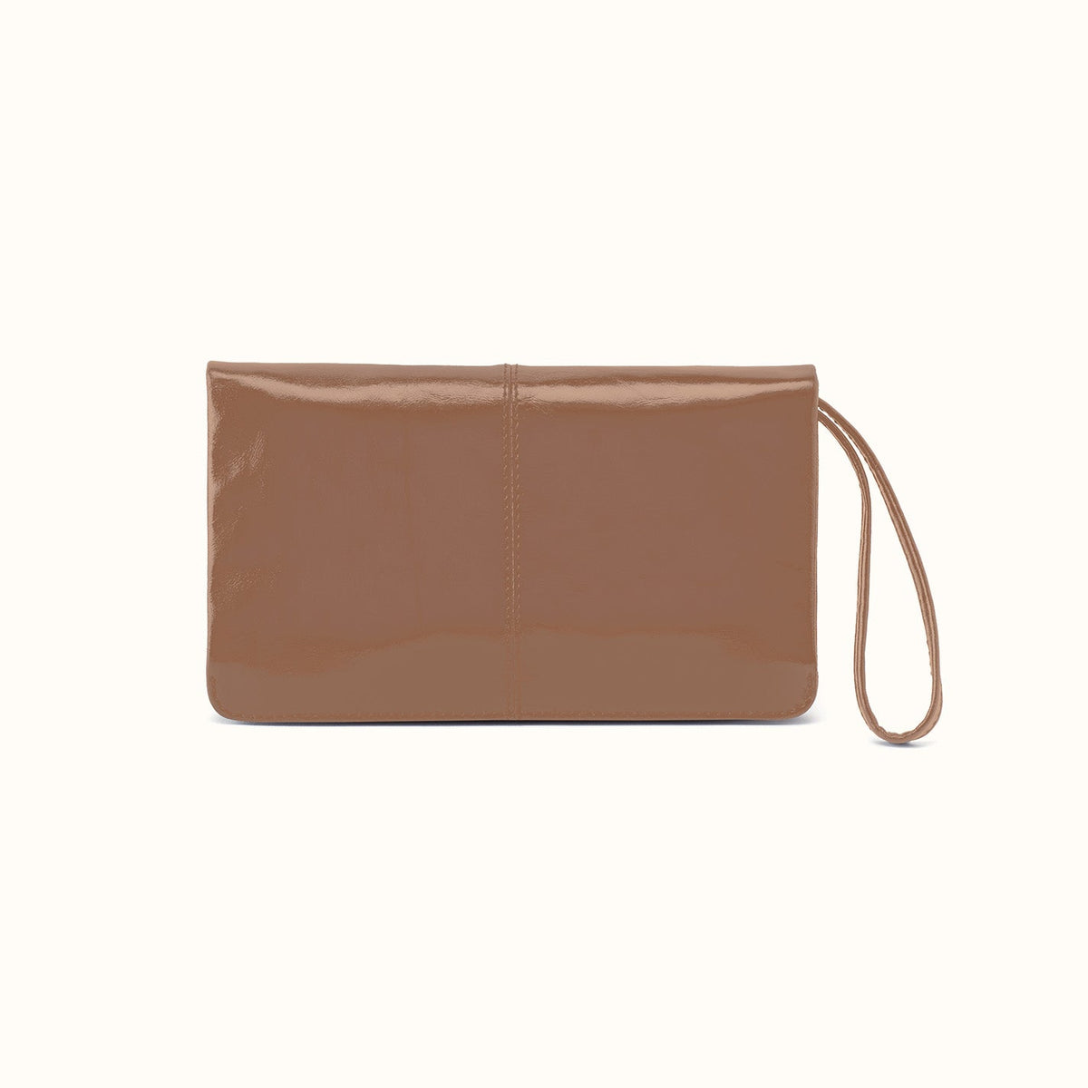 Evolve Wristlet In Polished Leather - Woodsmoke