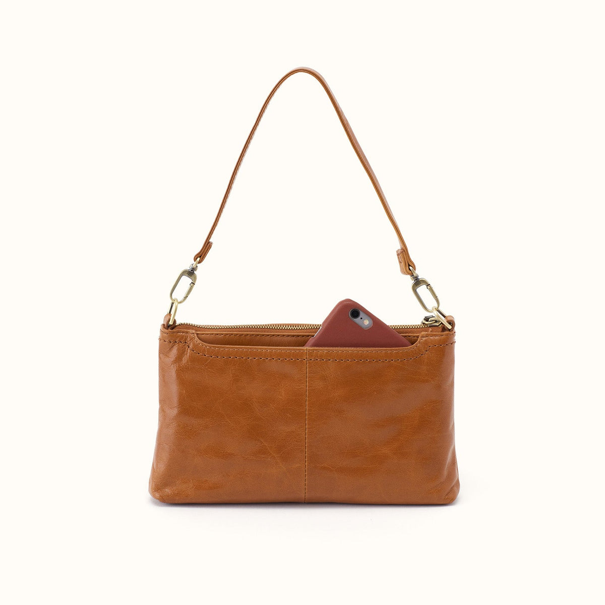 Darcy Crossbody In Polished Leather - Truffle