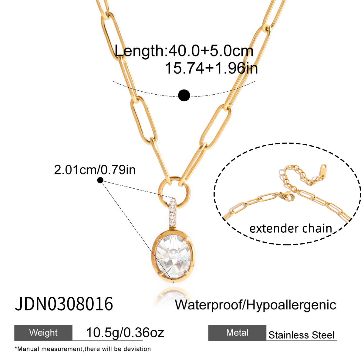 Pearl Zircon Chain Necklace Collection
