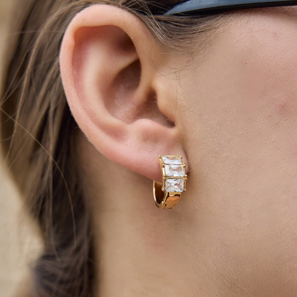 Zircon Hoop Earrings