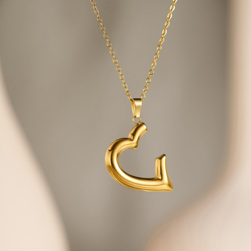 Cross-Border Popular Stainless Steel Necklace With 18K Gold Plated Flower, Sun, Heart, Geometric Lines Pendant, Clavicle Chain Jewelry