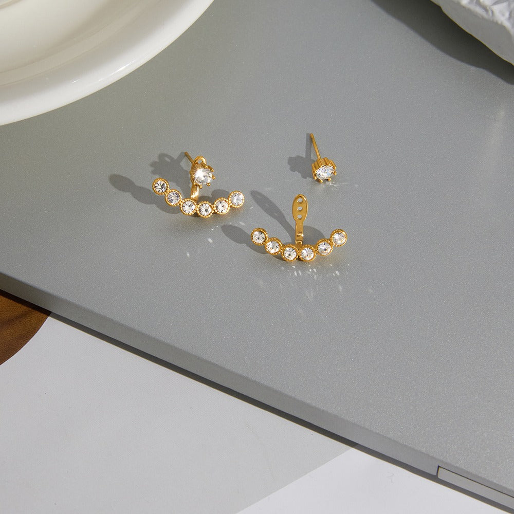 Zircon Ear Jacket Earrings
