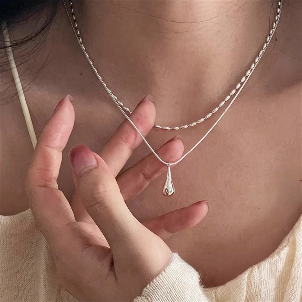 Daily Versatile S925 Sterling Silver Aquamarine Butterfly Necklace For Women, Non-Fading, Niche, High-End, Accessible Luxury Clavicle Chain New