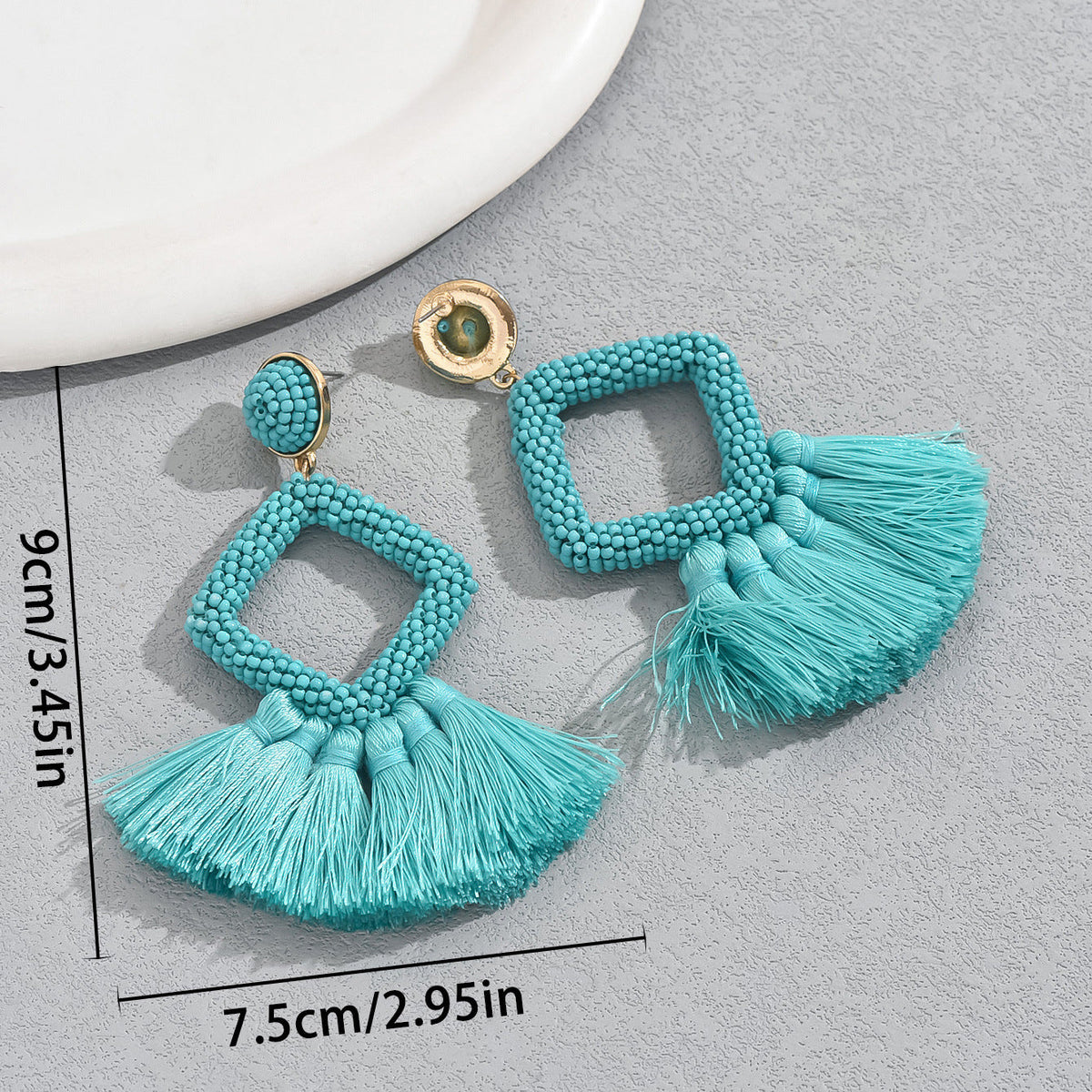 European And American Hip Hop Fashion Commuter Style Distinctive Earrings Women's All-match Point Bead Earrings Niche High-end Tassel Earrings