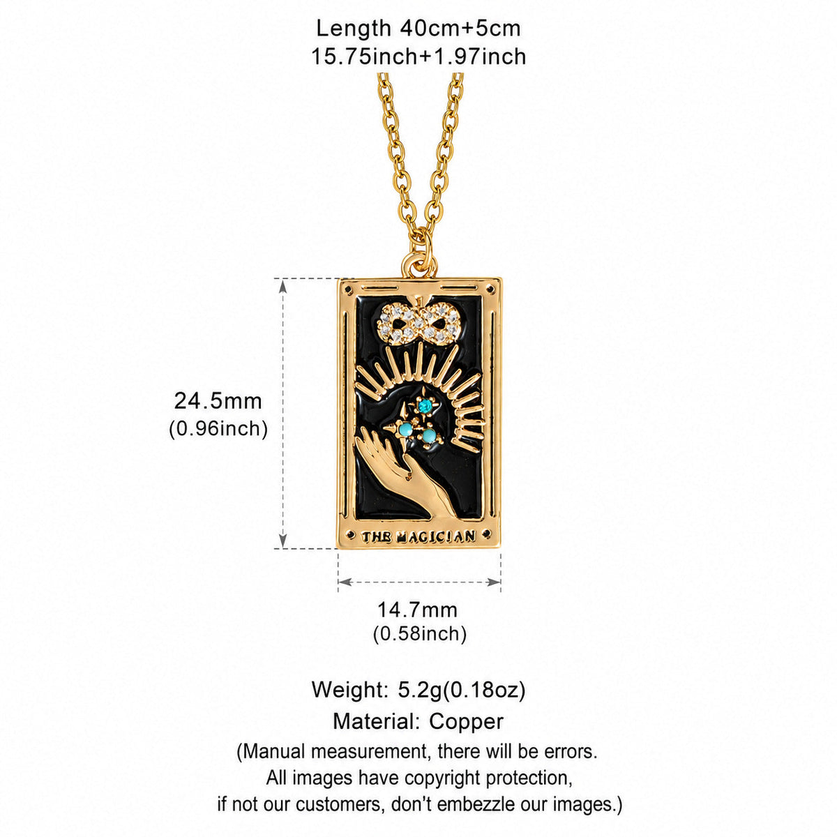 Enamel Tarot Card Pendant Necklace Collection