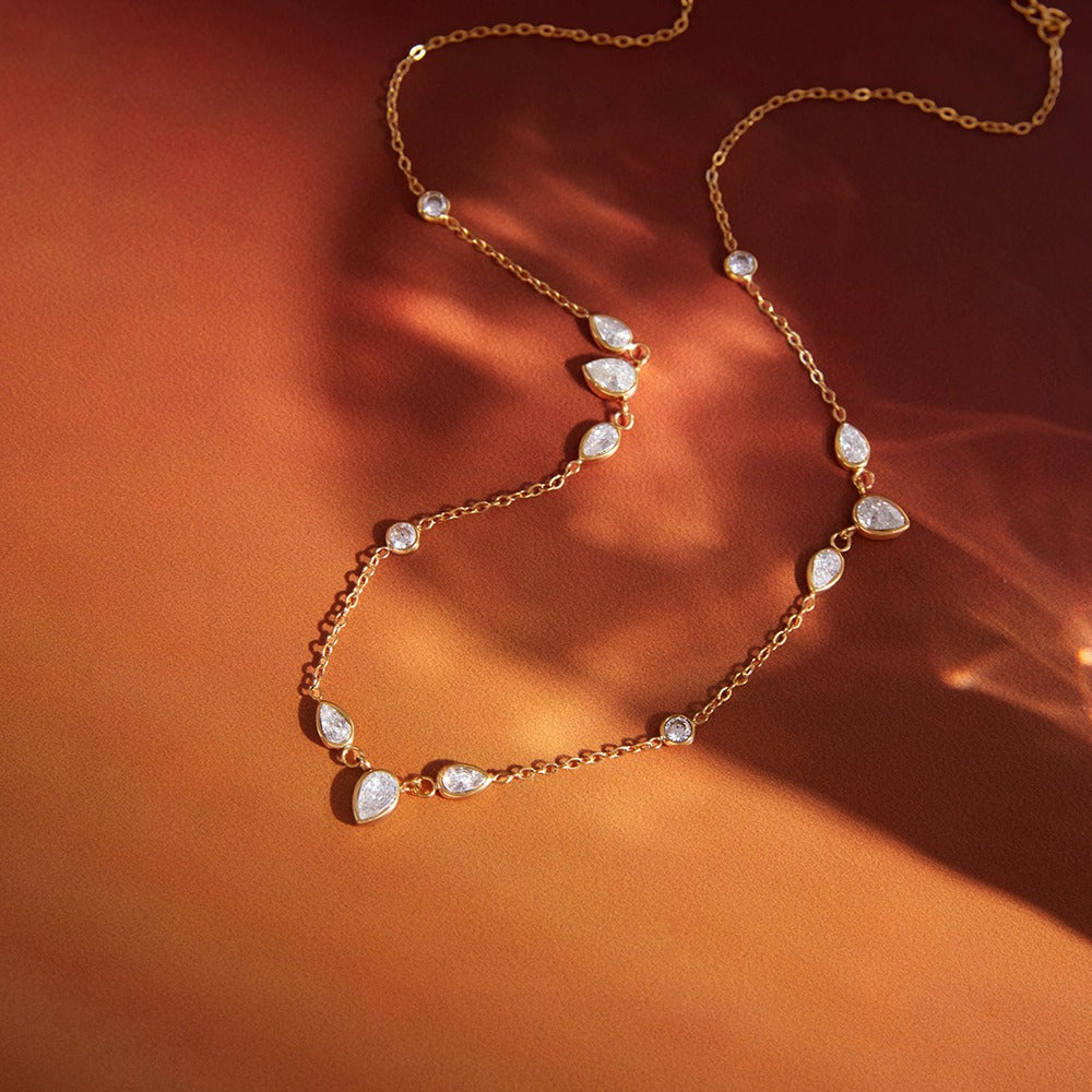 Pearl Zircon Pendant Necklace