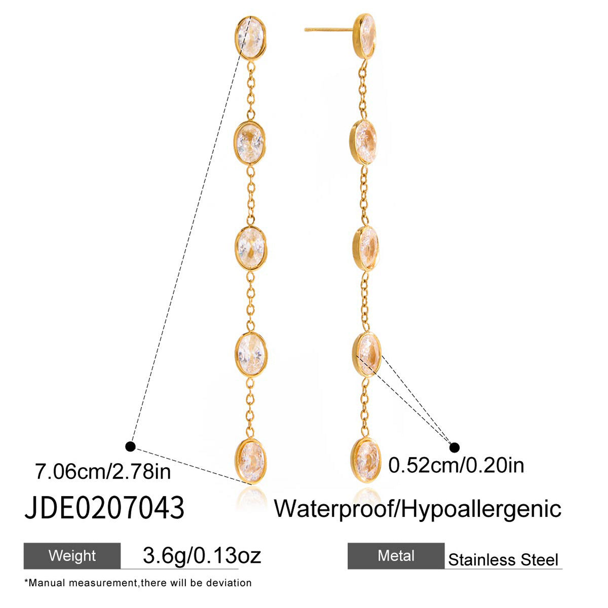 Color Zircon Tassel Earrings Collection