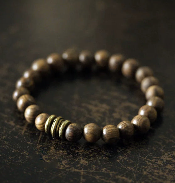 Natural Sandalwood Bead Bracelet