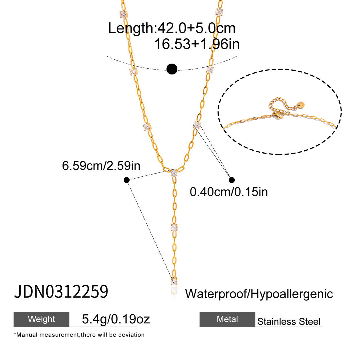 Geometric Zircon Y Necklace Collection