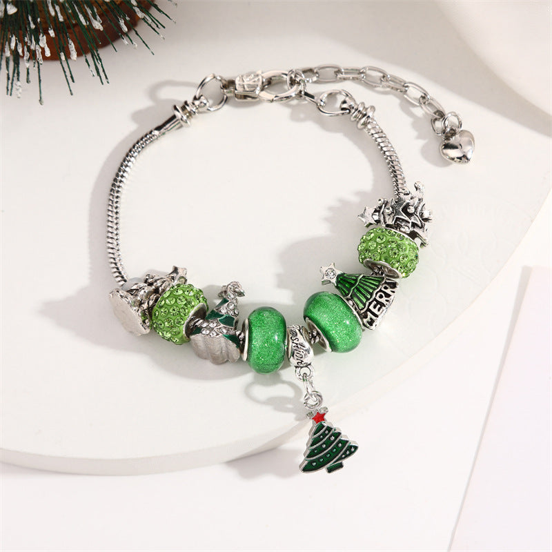 Cross-Border Christmas Gift Crystal Beaded Bracelet Pan's Girls' Jewelry Halloween DIY Kidsren's Snake Bone Bracelet