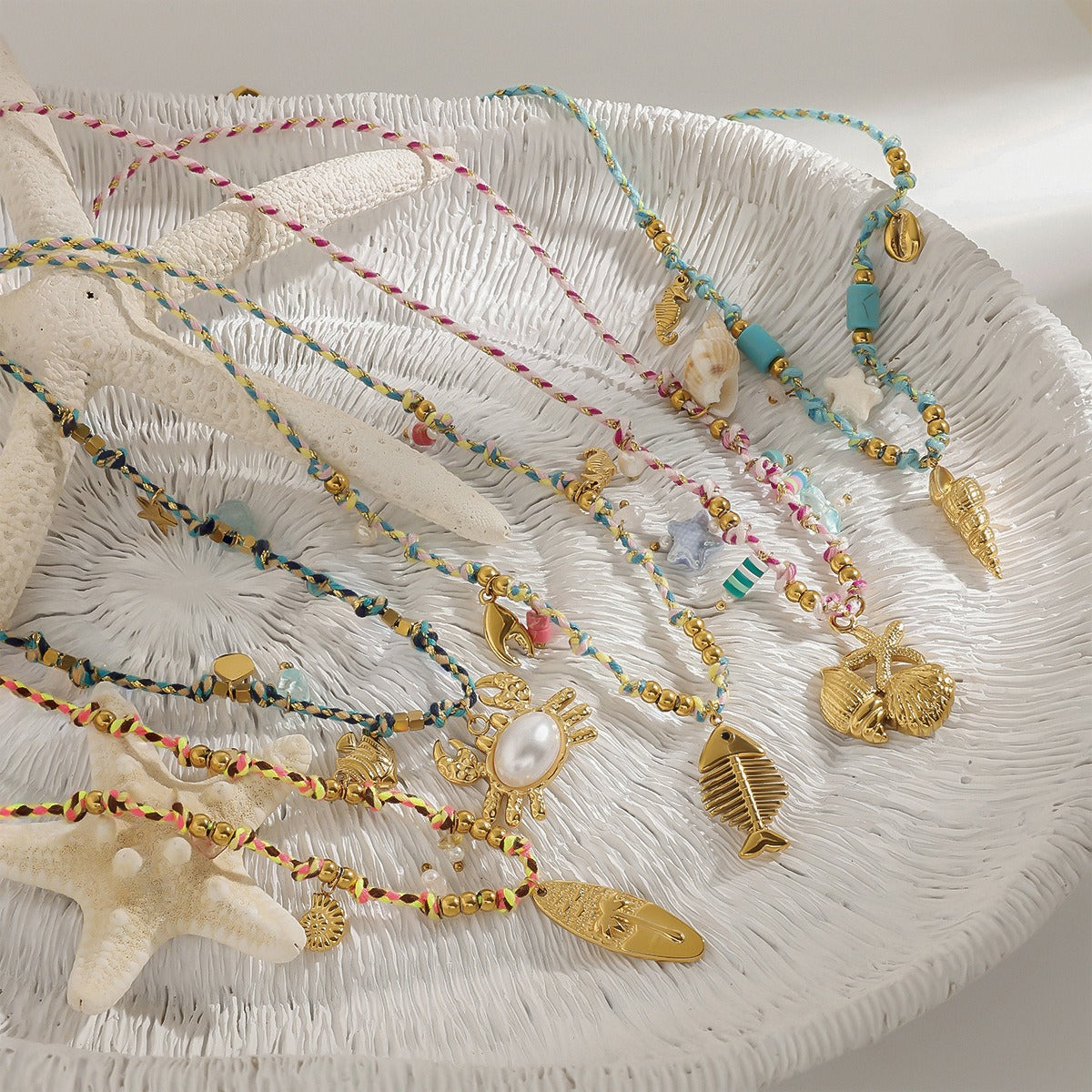 18K gold ocean element with pearl design exquisite and noble necklace