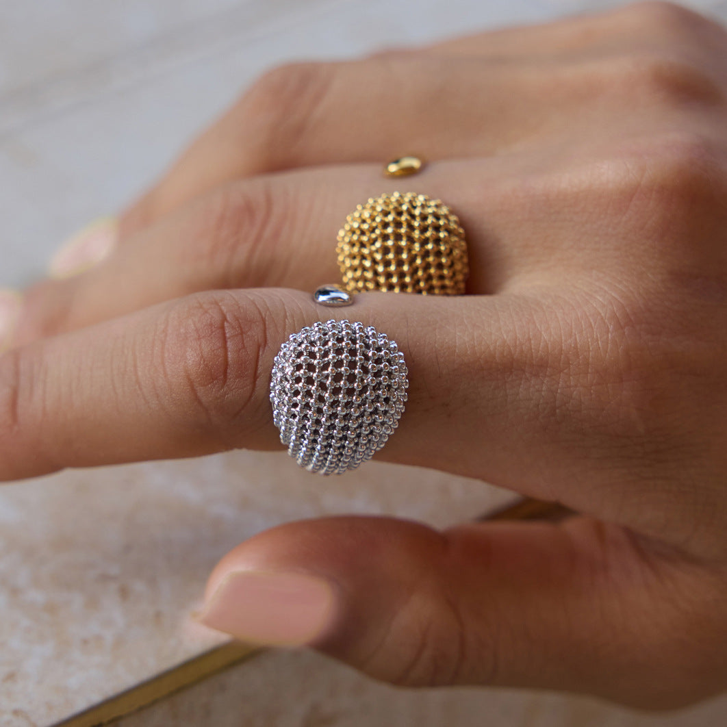 Mesh Dome Open Ring Collection