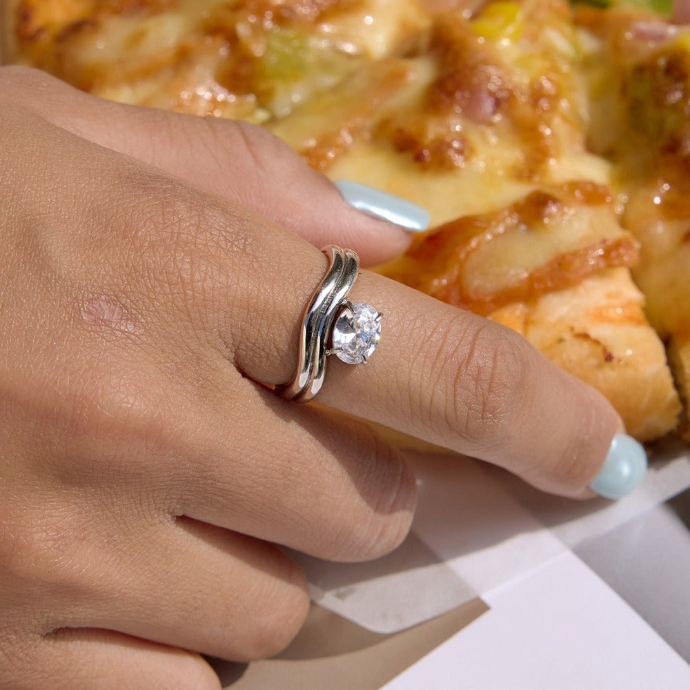 Two Tone Zircon Ring Collection