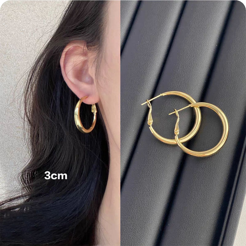 925 Silver Needle Internet Celebrity Same Style Gold Earrings Women's Light Luxury High-end Elegant All-match Earrings Retro New Earrings
