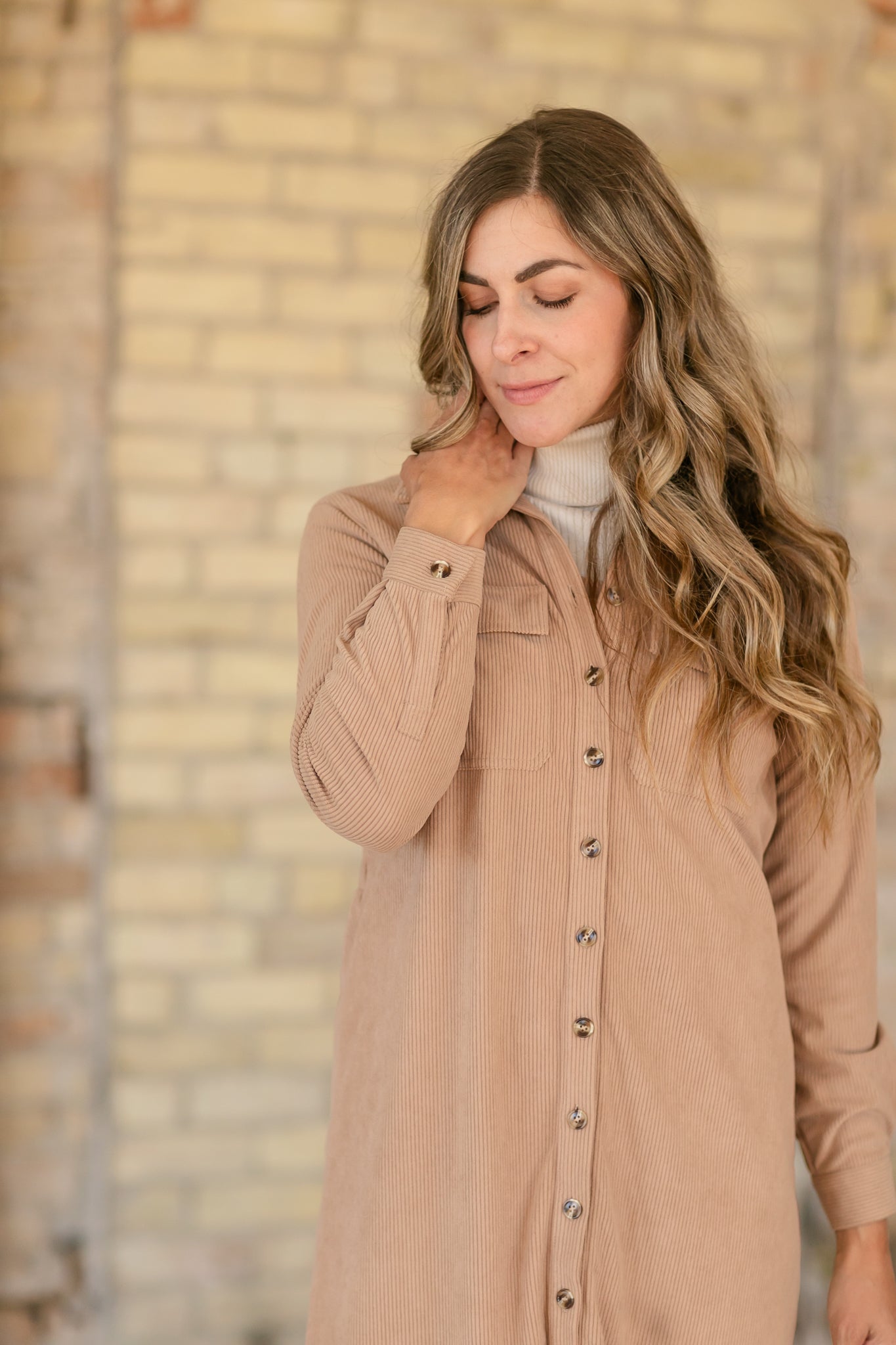 Anika Corduroy Shirt Dress