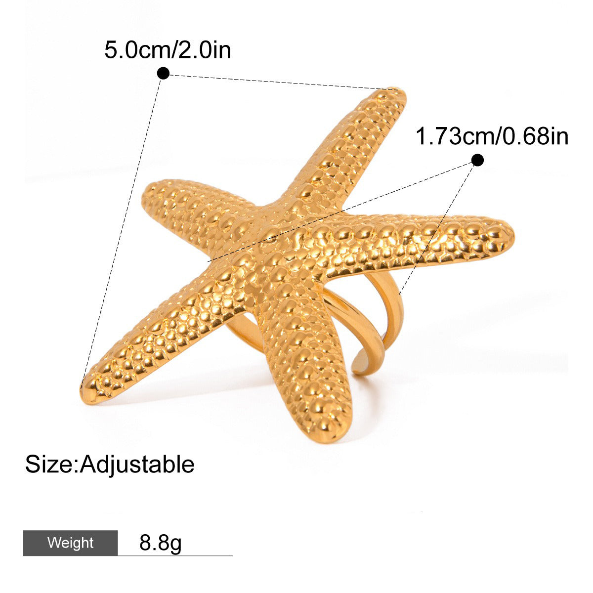 18K gold ocean element inlaid pearl design trendy unique earrings necklace bracelet ring set