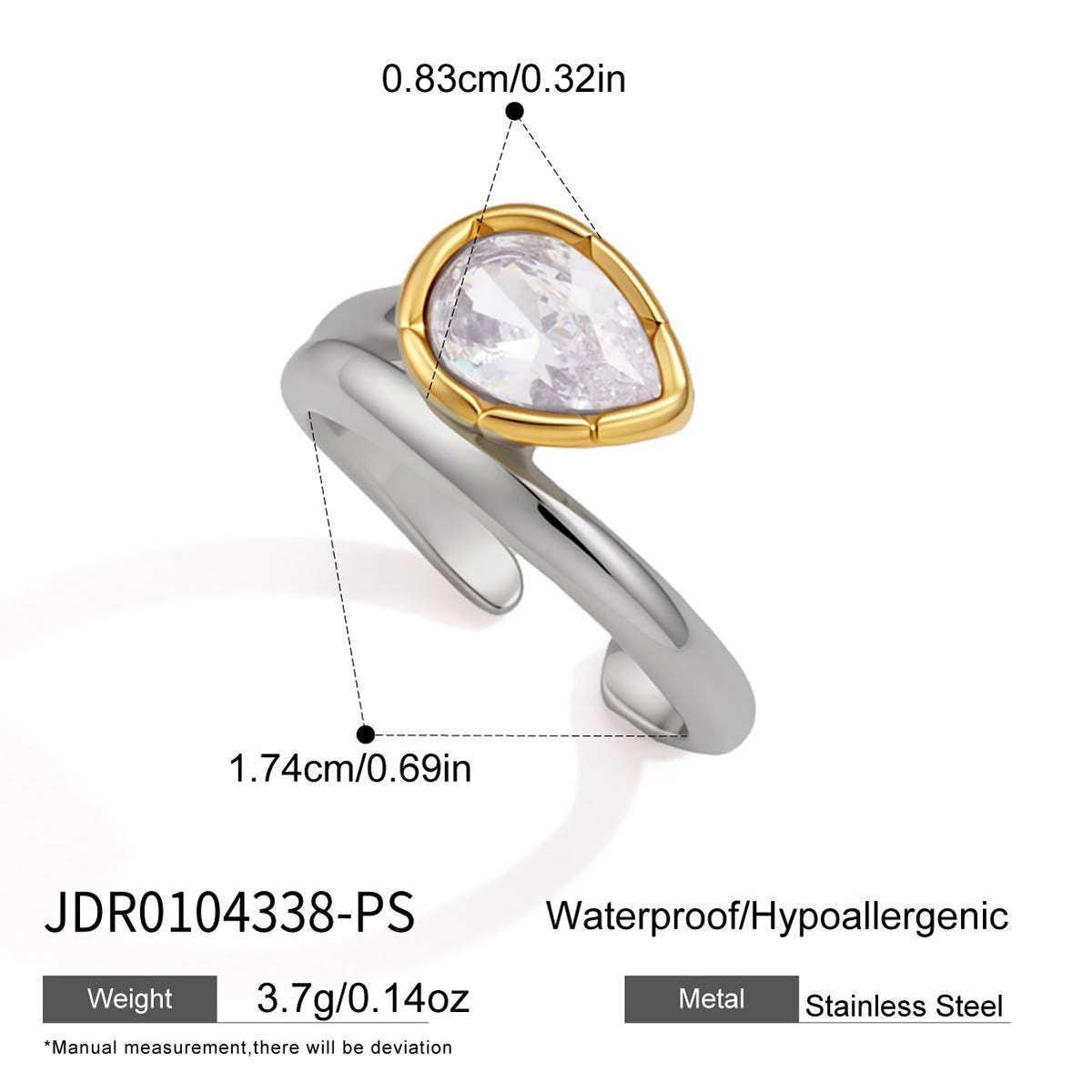 Bezel Zircon Open Ring Collection
