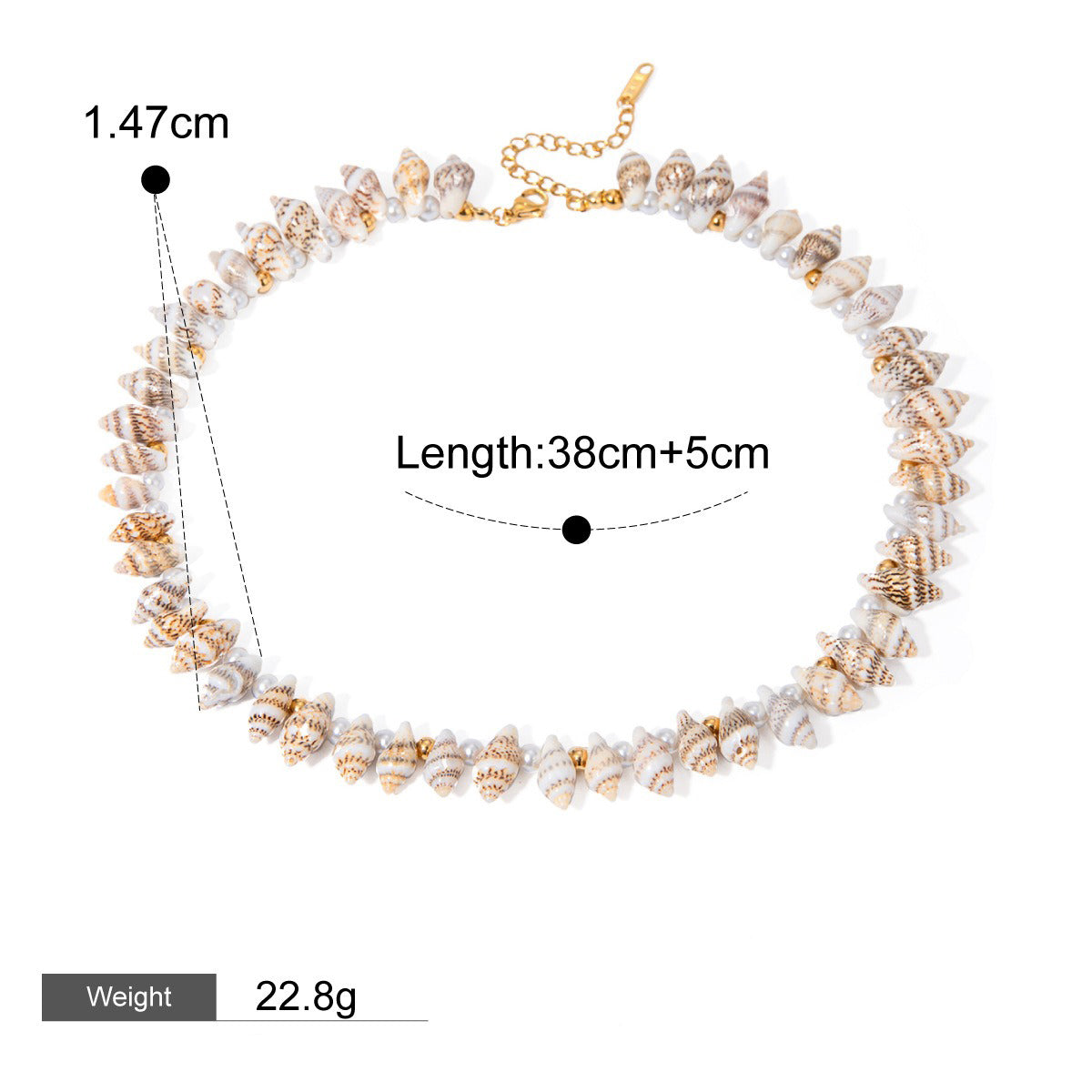 18K gold ocean element inlaid pearl design trendy unique earrings necklace bracelet ring set