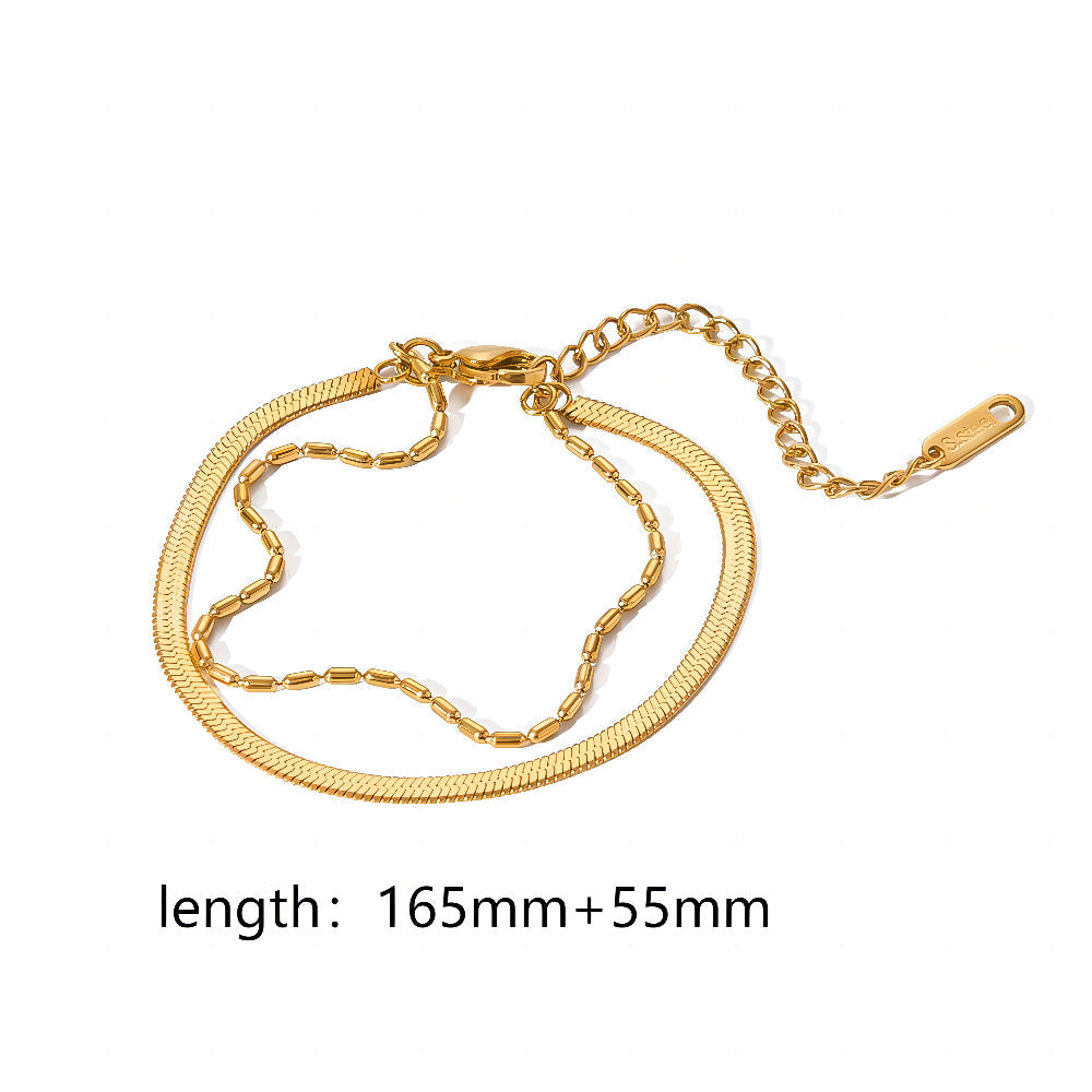 18k Gold Plated 304 Stainless Steel Bracelet Diy Jewelry Accessories Chain Accessories Cuban Chain Twist Chain Bracelet Wholesale