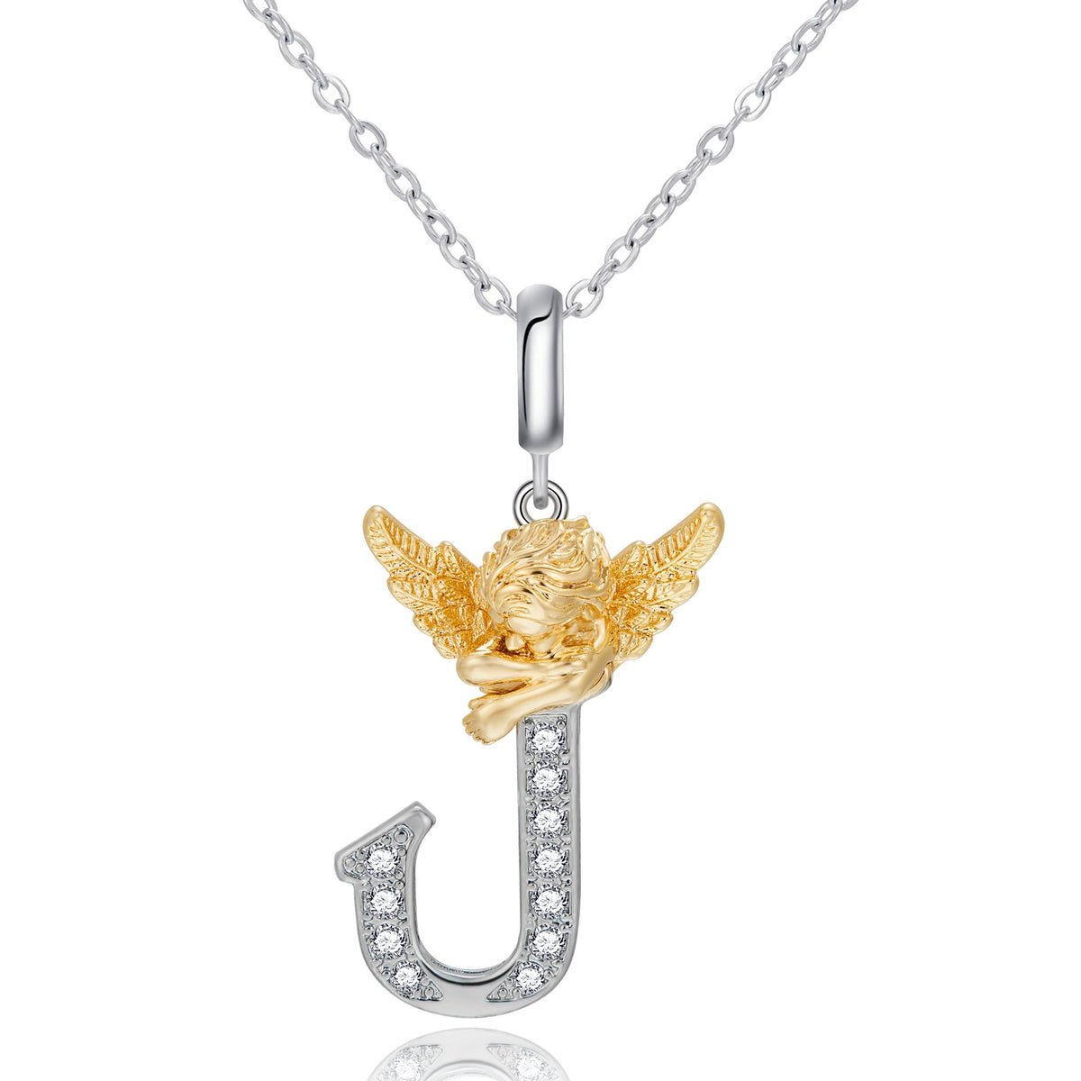 New Copper-plated White-gold Letter Pendant Mens And Womens Stainless Steel O-shaped Necklace
