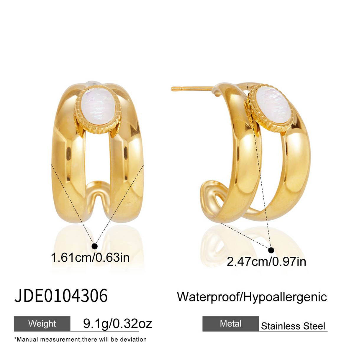 Double Curve Resin Huggie Earrings