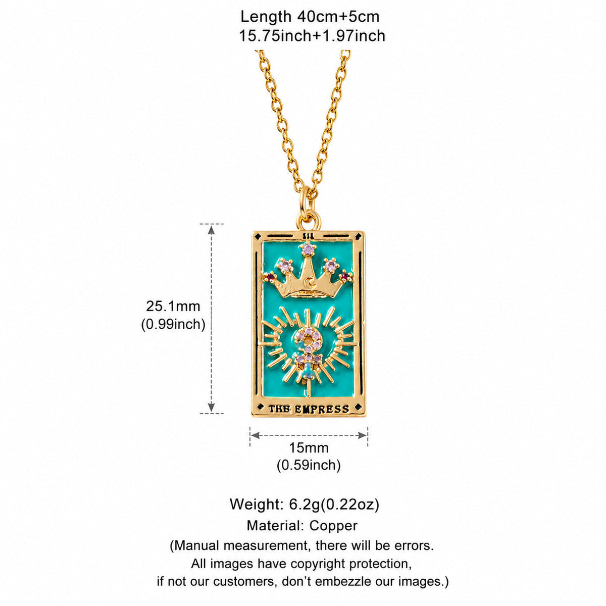 Enamel Tarot Card Pendant Necklace Collection
