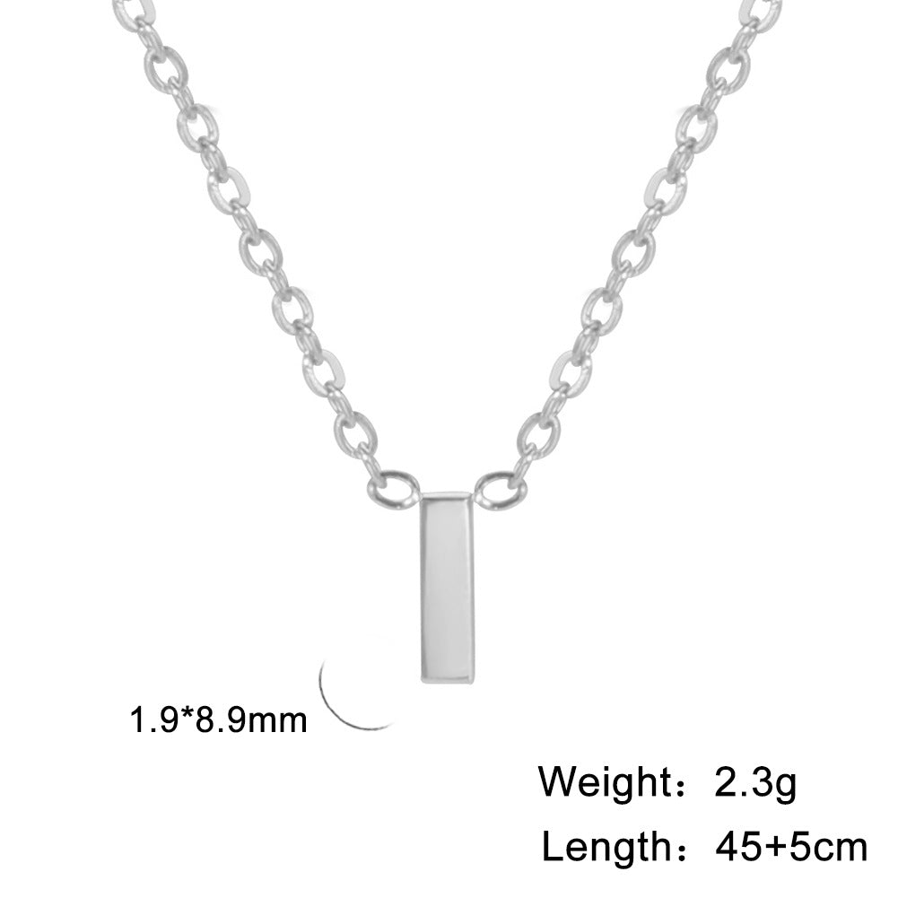 Hot-Selling Welded 26 Letters 18K Real Gold Electroplated Non-Fading Small Pendant Jewelry 304 Material Stainless Steel Necklace