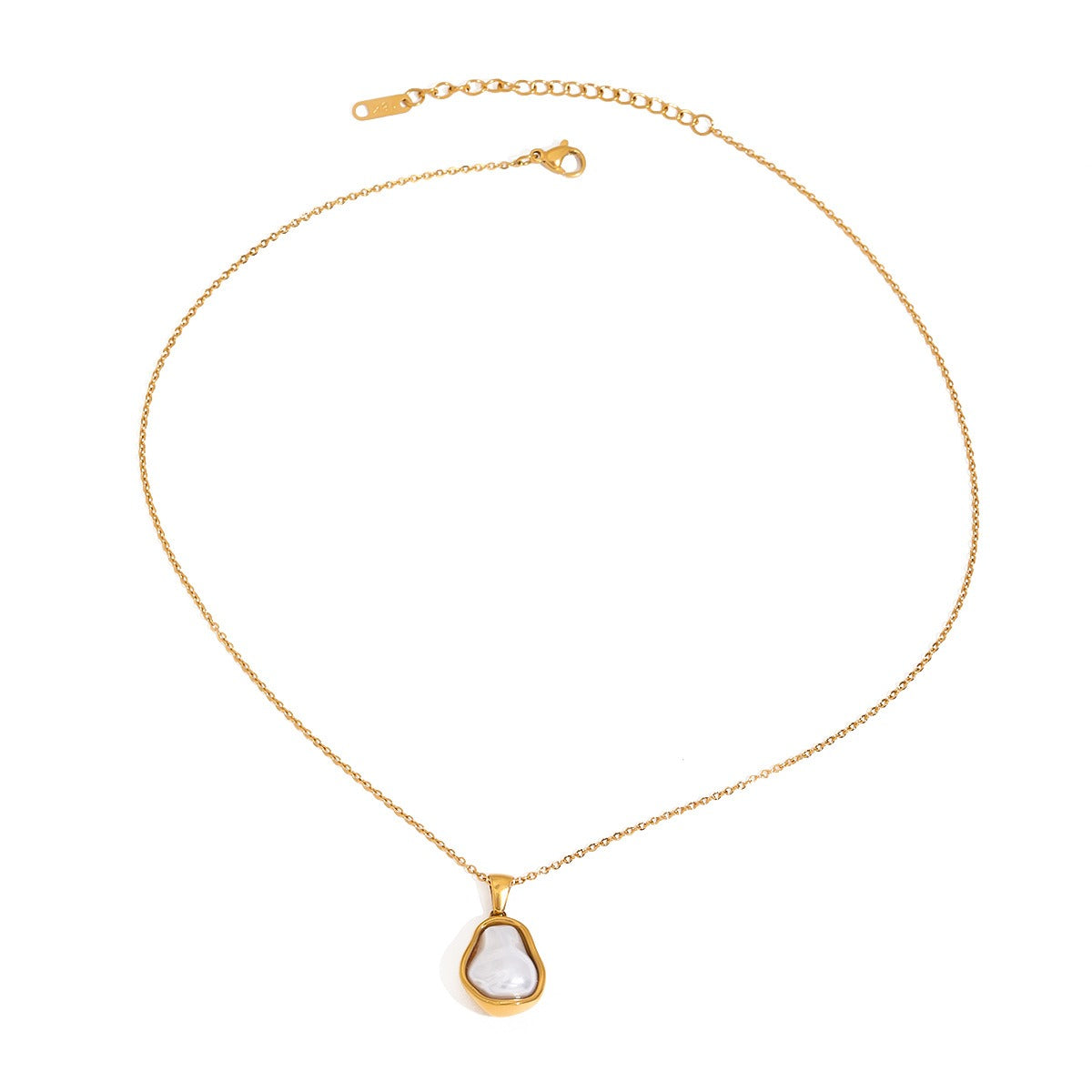 18K gold inlaid irregular pearl design exquisite luxury necklace