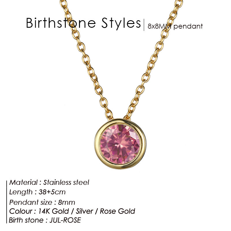 Single December Rhinestone Necklace Women's Short