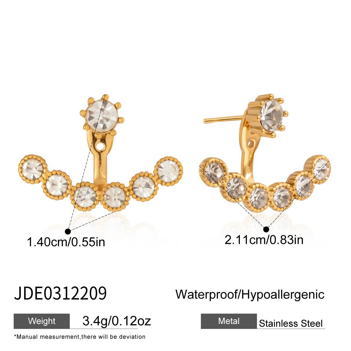 Zircon Ear Jacket Earrings