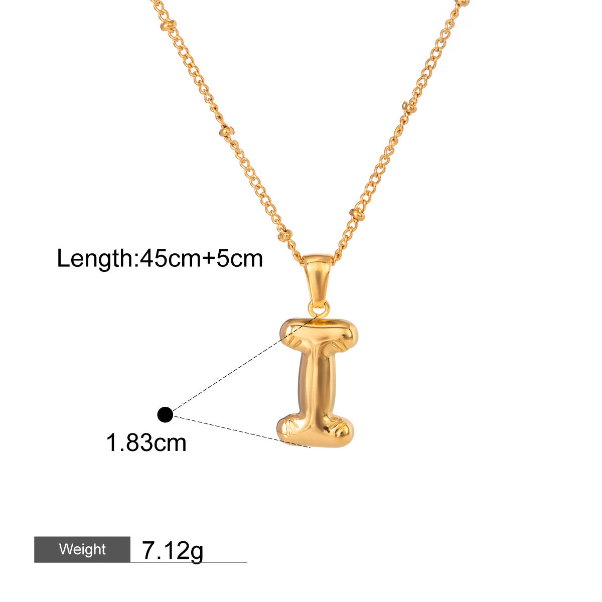 18K gold letters with birthstone design high-end necklace