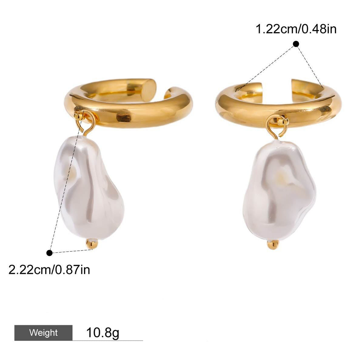 18K gold geometric inlaid pearls exquisite design noble earring necklace set