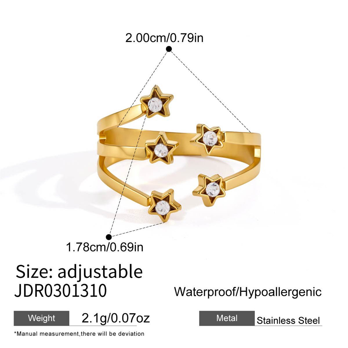 Split Band Zircon Open Ring Collection